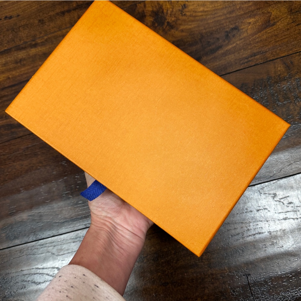 Louis Vuitton 5.5x8 inch storage box in classic orange pull out drawer display - Picture 2 of 8